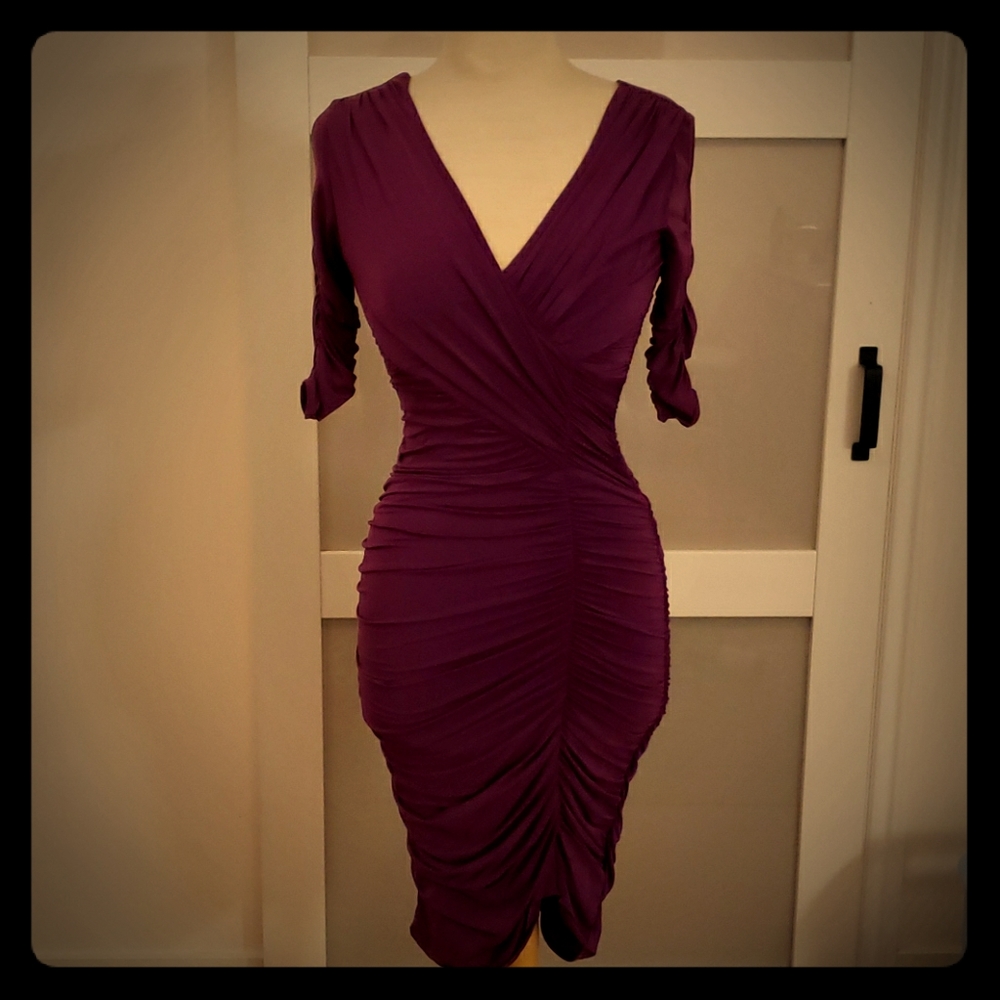 BCBG Purple fitted dress
